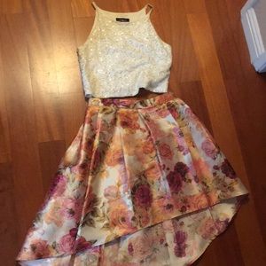 big girls high low dress two piece